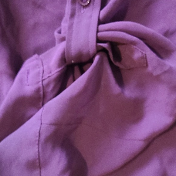 Express‎ Button Down Blouse |High/low Top in Plum - Picture 3 of 4
